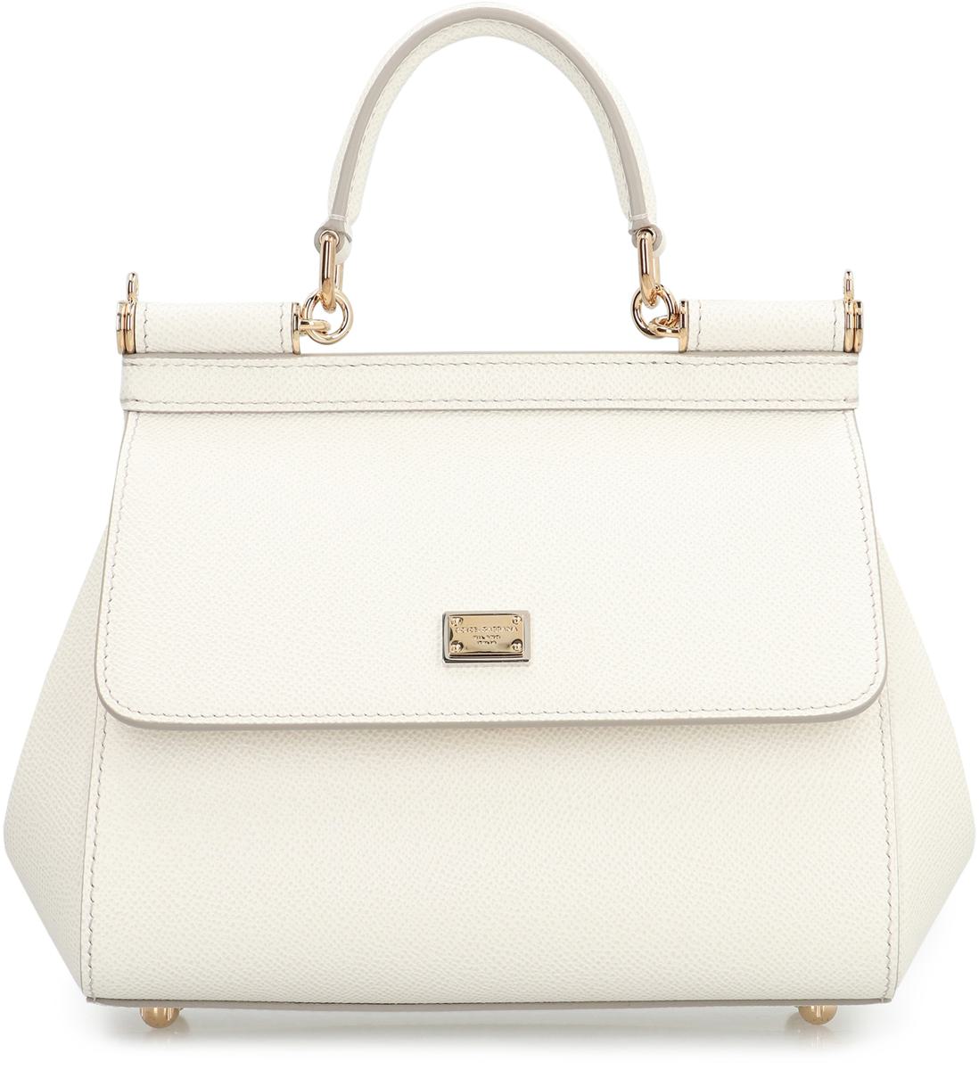 Dolce & Gabbana Sicily Media Leather Handbag