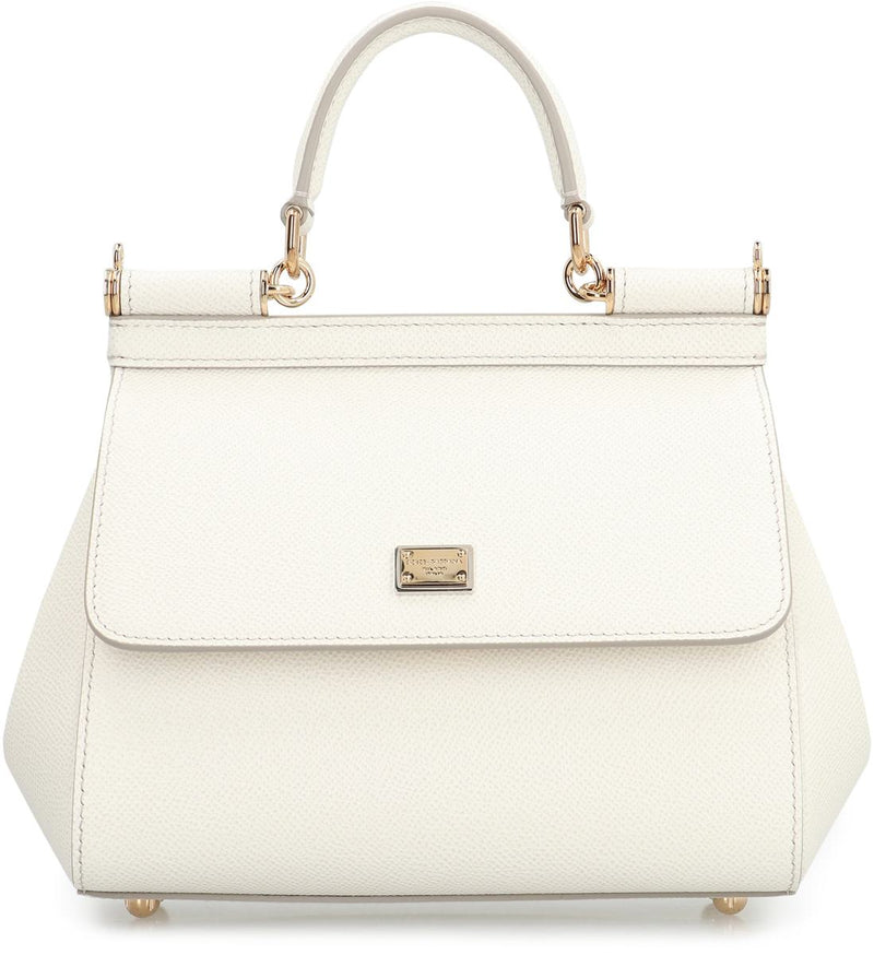 Dolce & Gabbana Sicily Media Leather Handbag