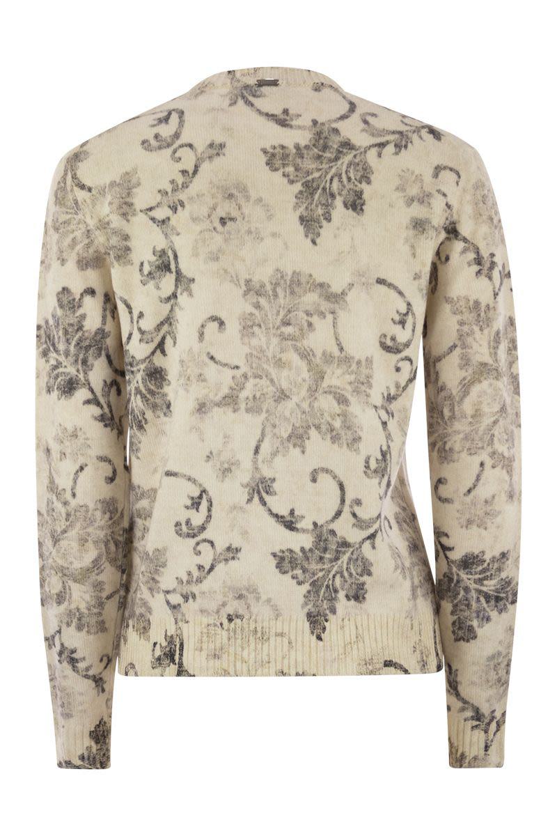 Herno Wool Jumper With Floral Pattern