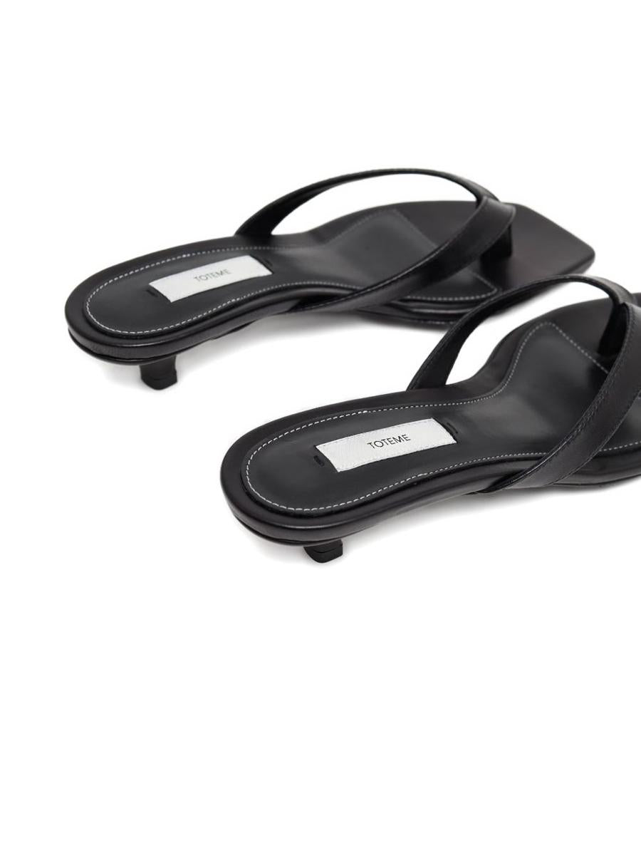 TOTEME Leather Heeled Flip Flops
