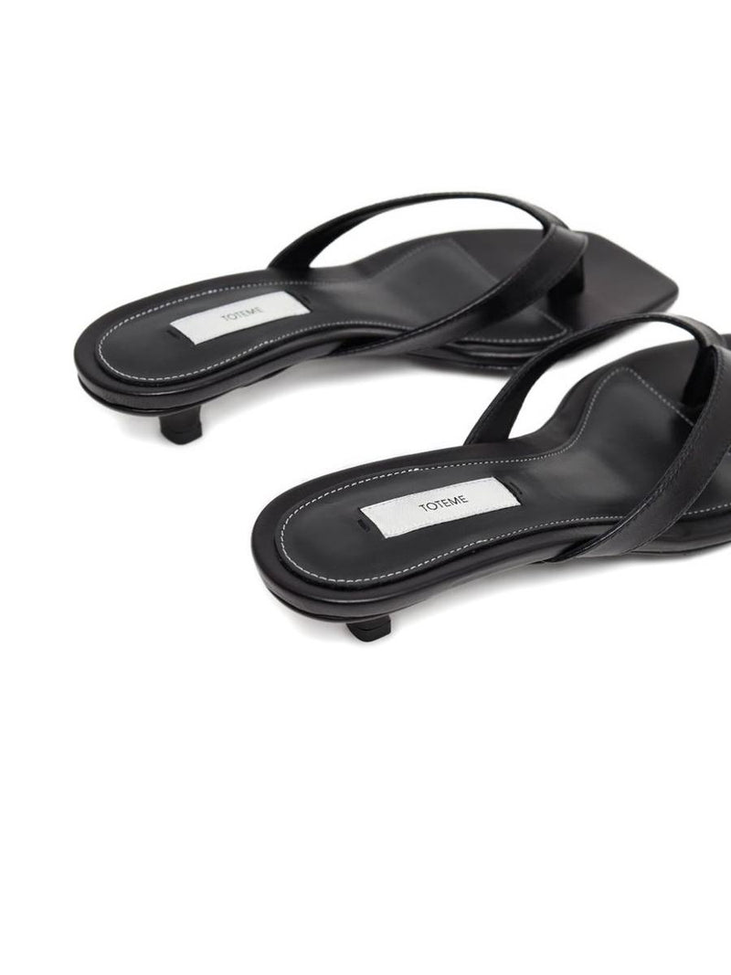 TOTEME Leather Heeled Flip Flops