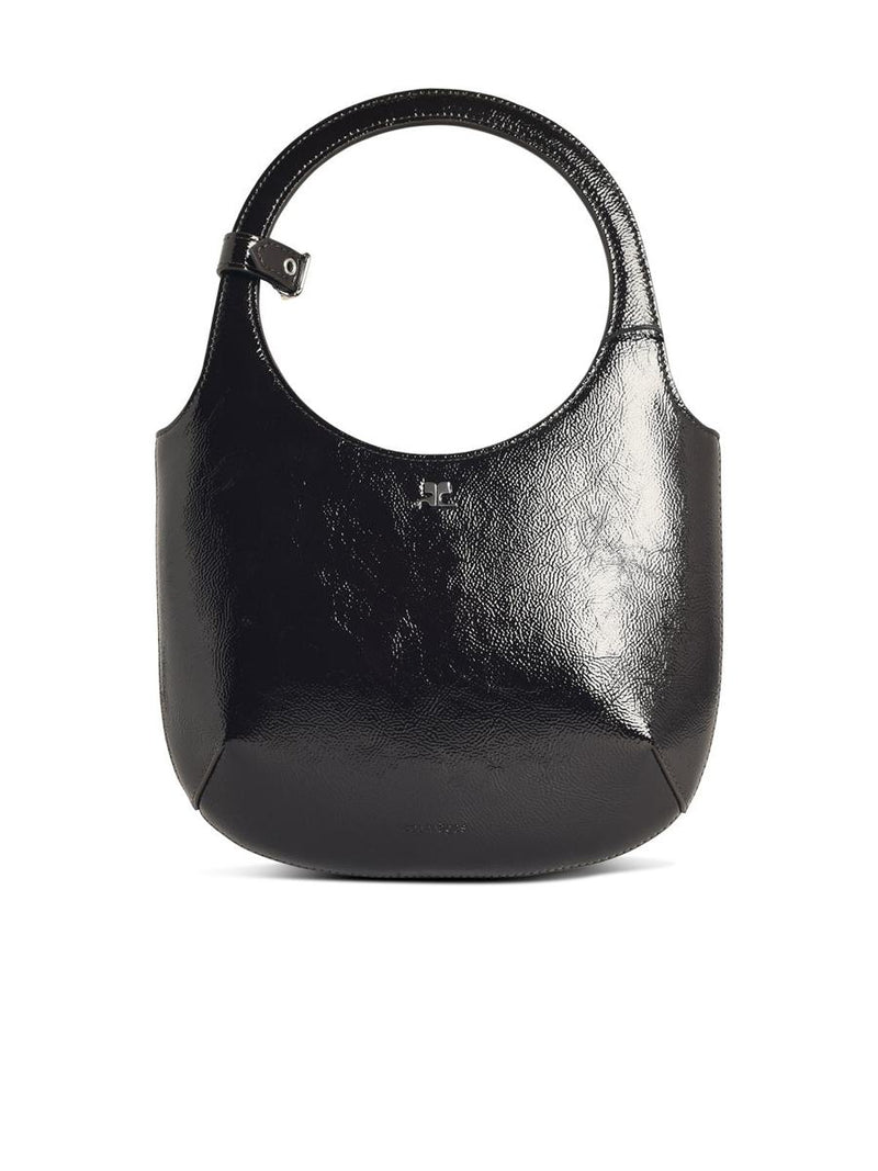 Courrèges 'Holy Naplack' Black Leather Bag