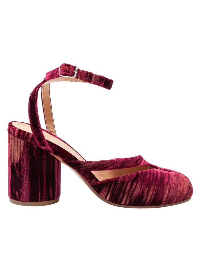 Maison Margiela Chenille Tabi Sandals With Asymmetrical Strap