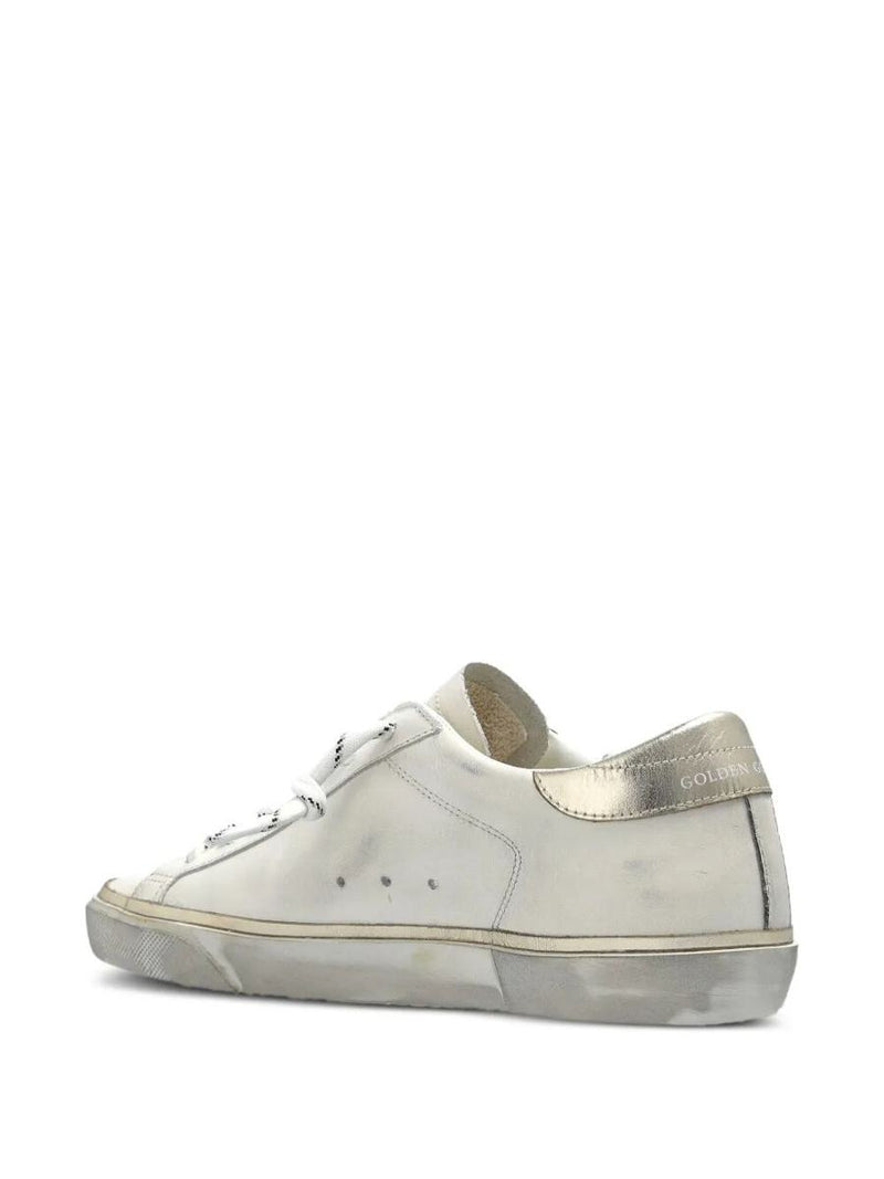Golden Goose "Super Star" Leather Upper Laminated Star And Heel Glitter Edge Shoes
