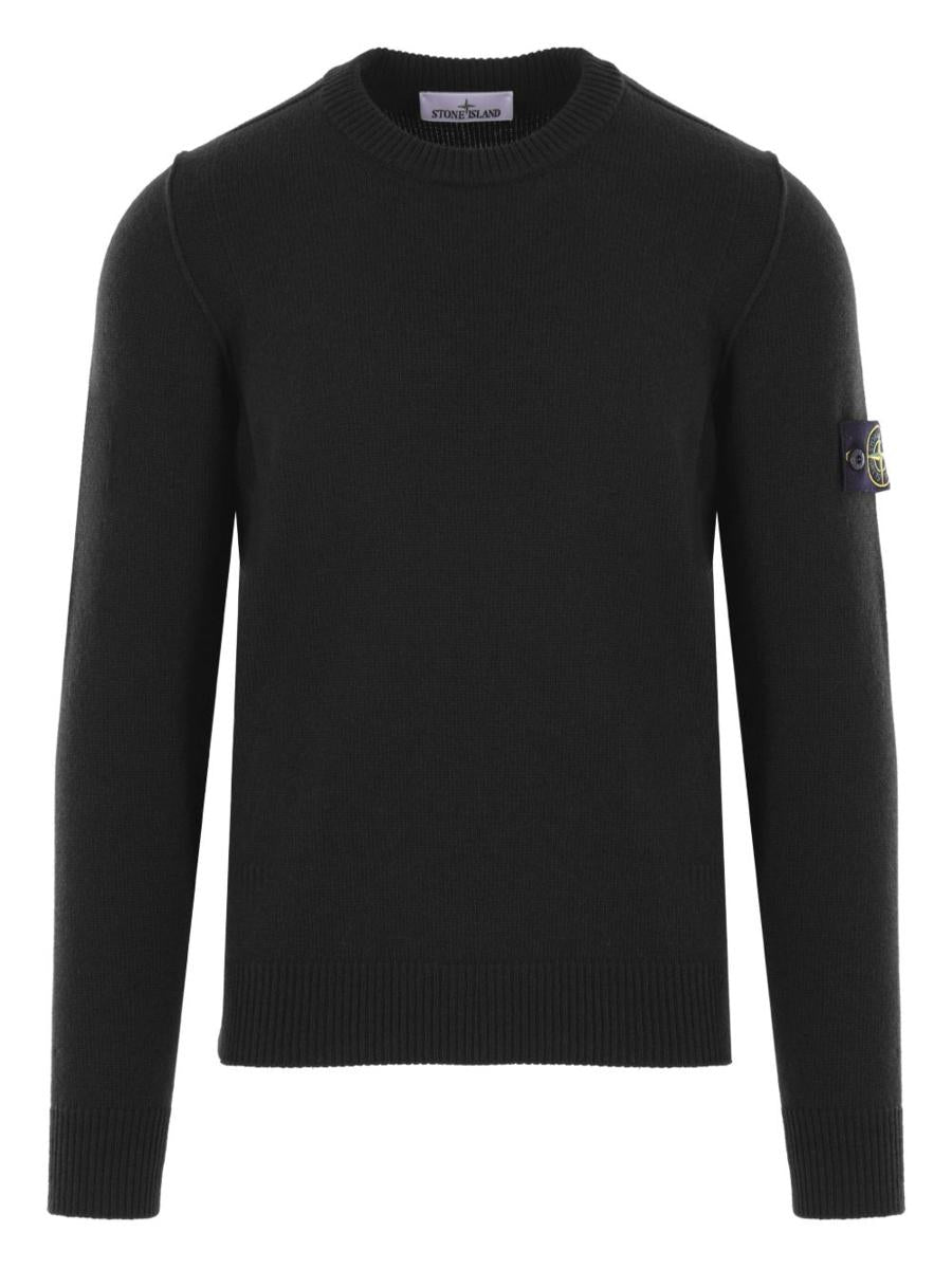 Stone Island Crew Neck Sweater With Logo Patch