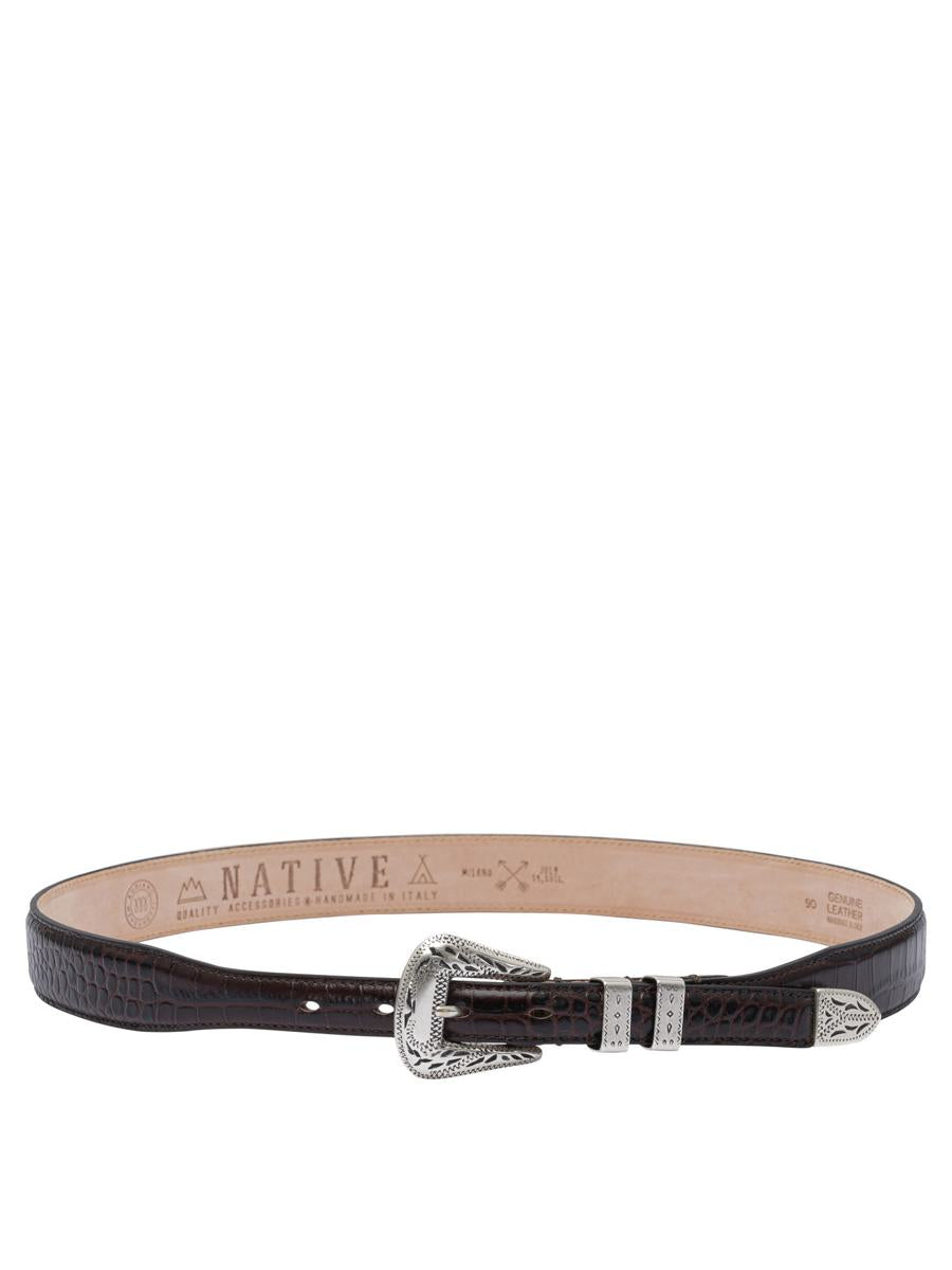 Adriano Meneghetti "Palladium" Leather Belt