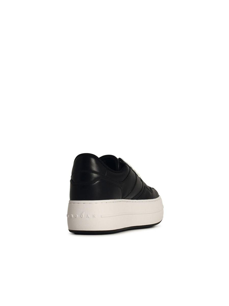 Hogan 'H670' Black Leather Sneakers