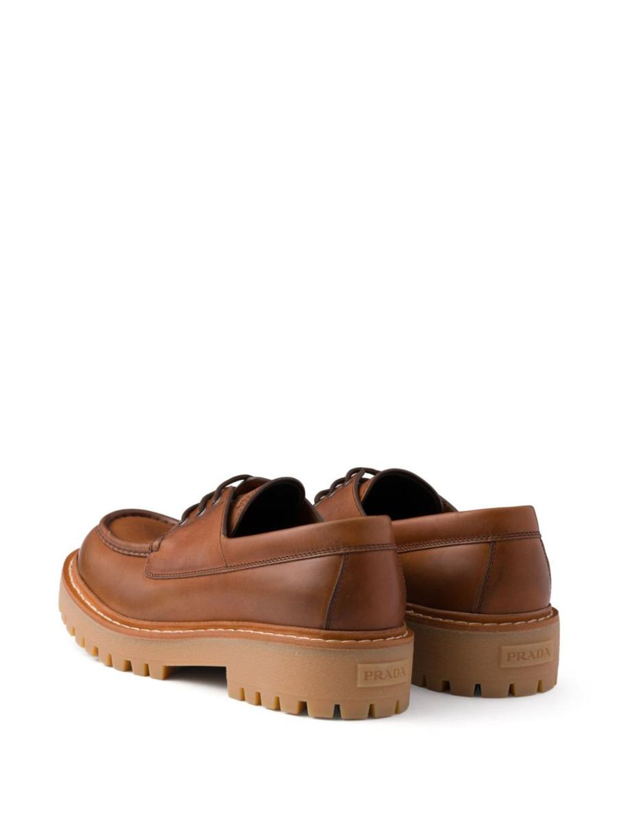 Prada Laced Leather Loafers Shoes