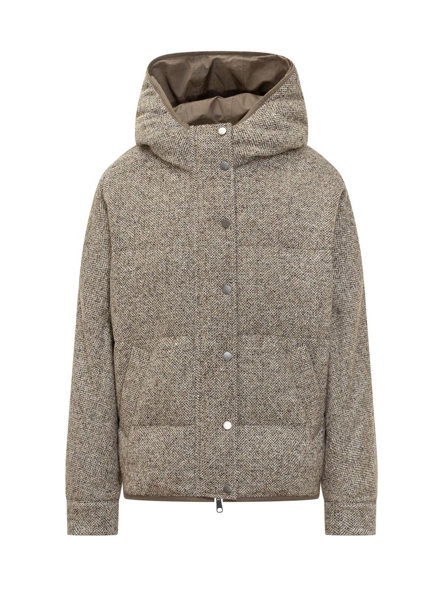 Brunello Cucinelli Brunello Cucinelli Brown Hooded Down Jacket