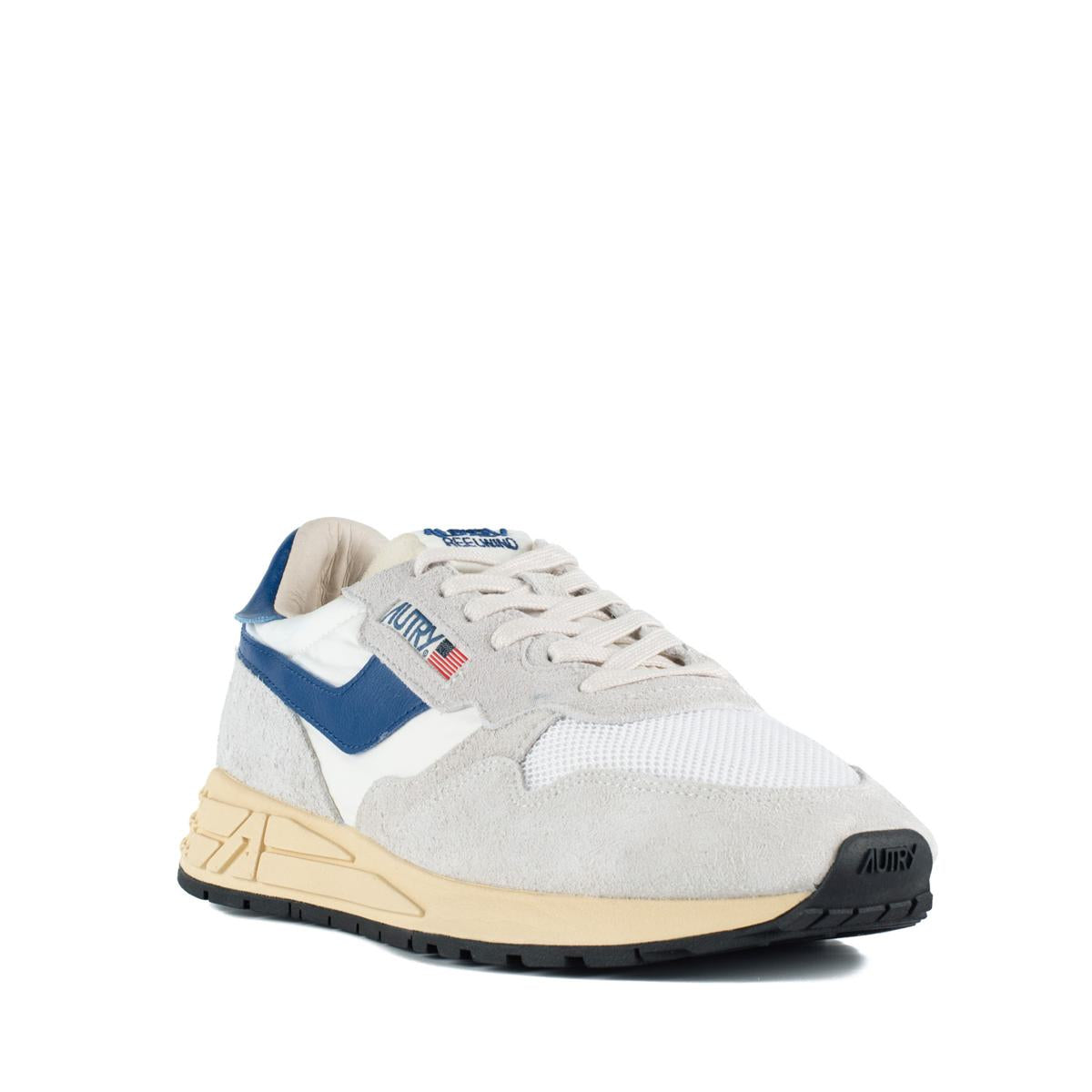 Autry Reelwind Low Nylon And Suede White And Limoges Sneakers