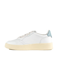 Autry Medalist Low Leather Sneakers Color White And Silver Blue