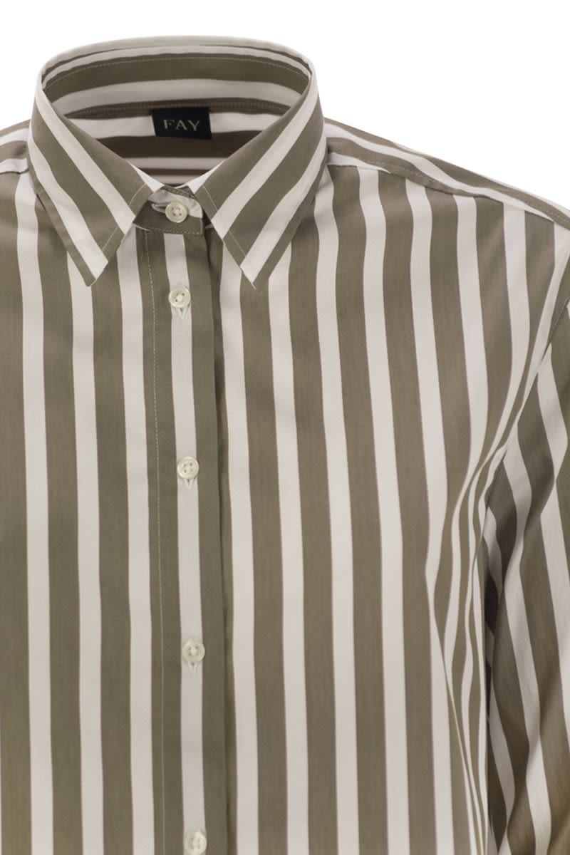 Fay Regular Striped Stretch Cotton Shirt