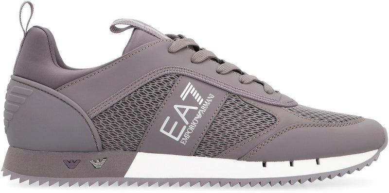 Ea7 Emporio Armani Mesh And Vegan Leather Low-Top Sneakers