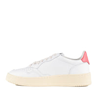 Autry Medalist Low White Leather And Tearose Sneakers