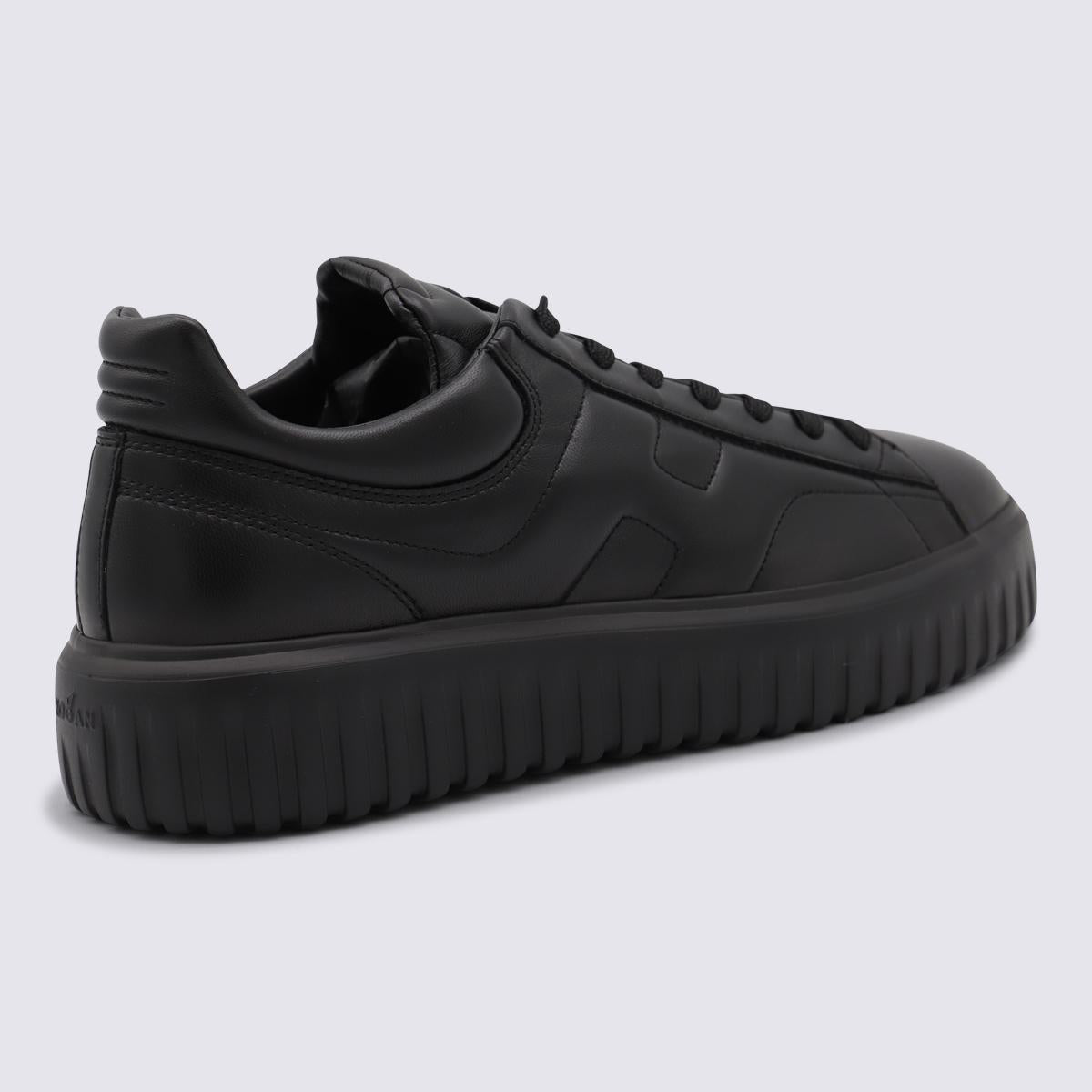 Hogan Black Leather Sneakers