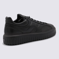 Hogan Black Leather Sneakers