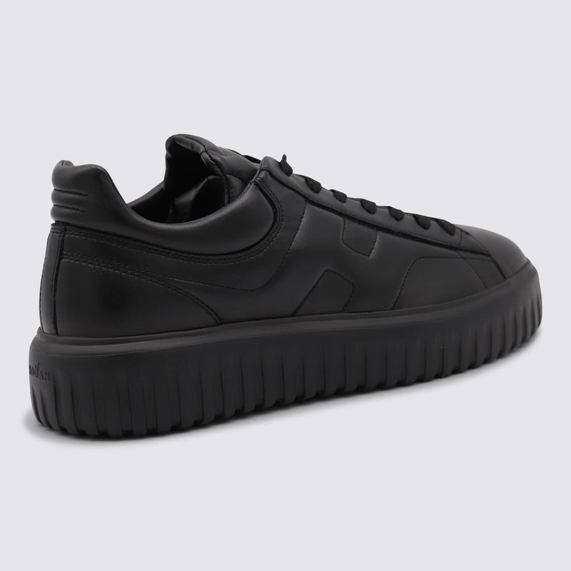 Hogan Black Leather Sneakers