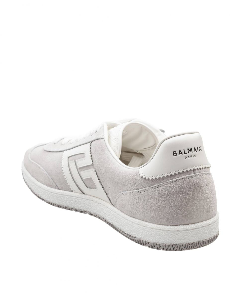 Balmain Swan Sneakers In Suede And Smooth Calfskin