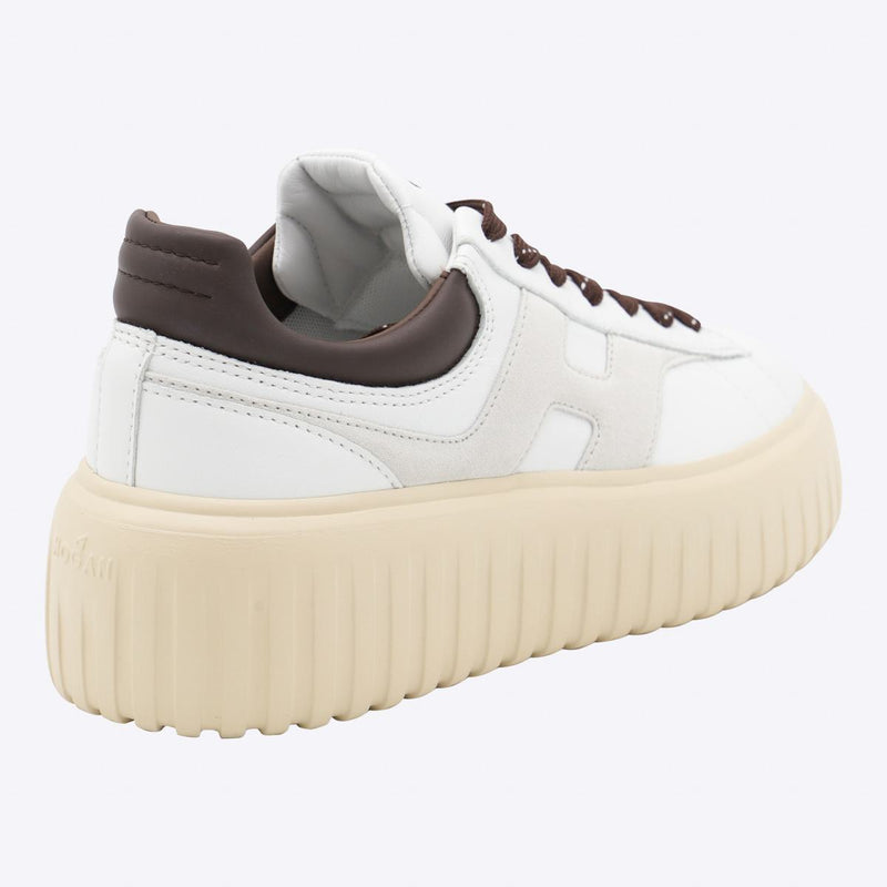 Hogan White And Cream Leather Sneakers
