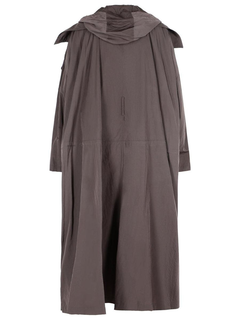Sportmax 'Barbra' Oversize Coffee Taffeta Trench Coat