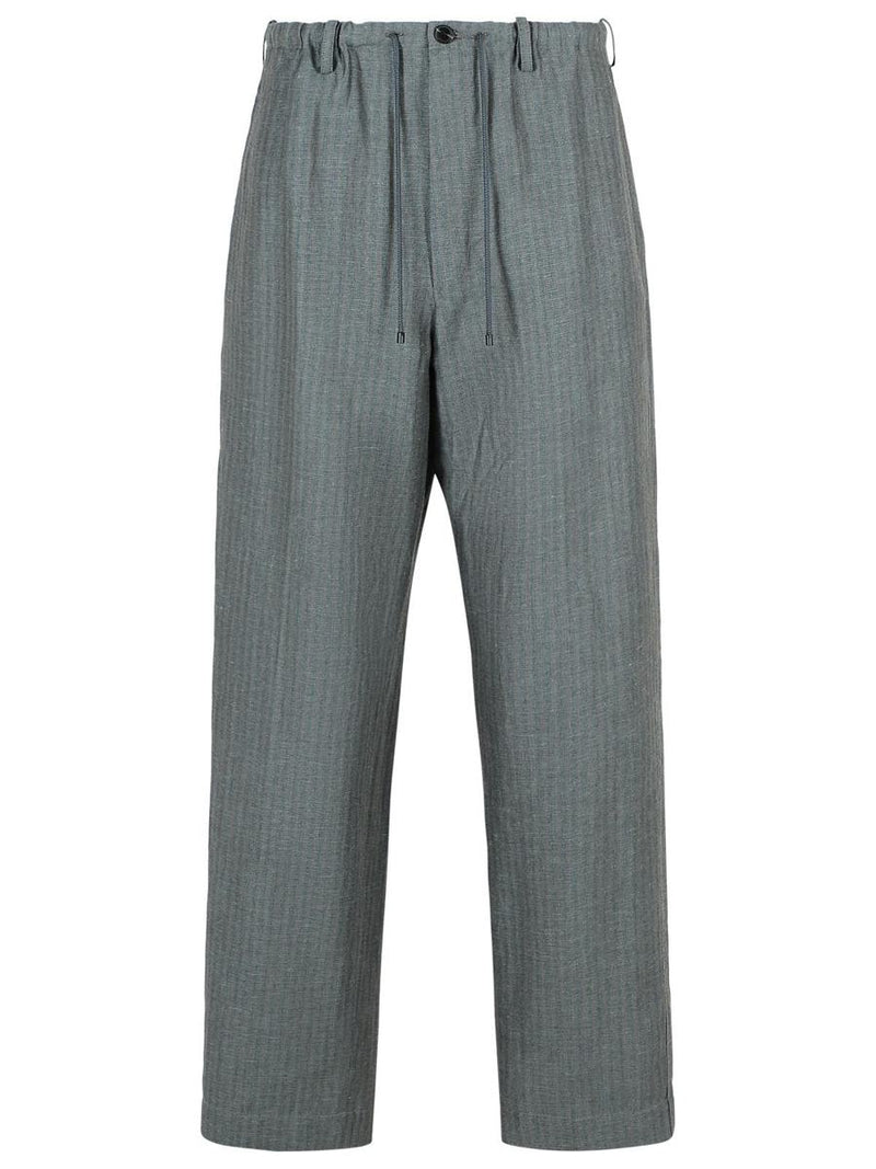 Dries Van Noten 'Penny' Grey Linen Blend Trousers
