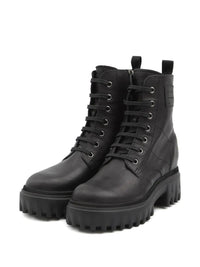 Hogan H700 Chunky Biker Boots In Leather Shoes