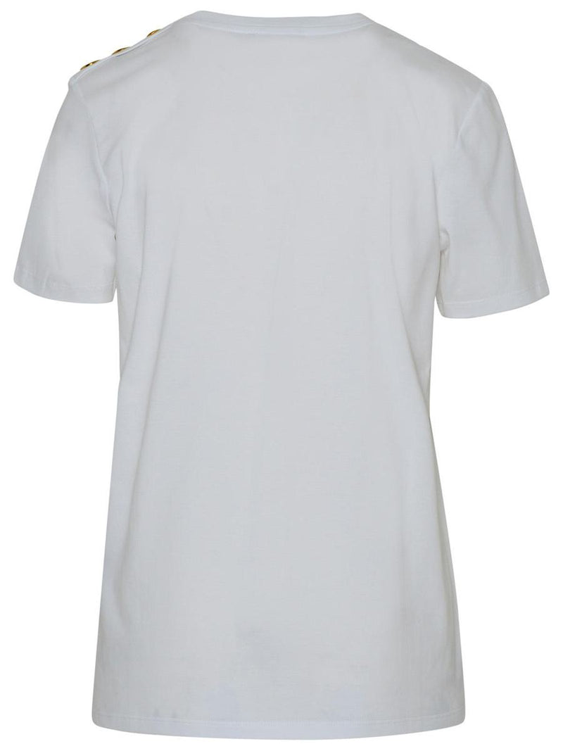 Balmain White Cotton T-Shirt