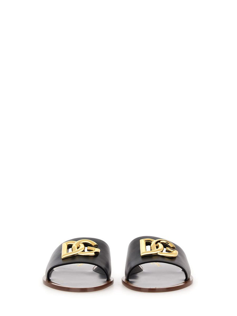 Dolce & Gabbana Leather Slide Sandal