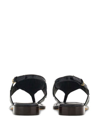 Salvatore Ferragamo Gancini Leather Thong Sandals