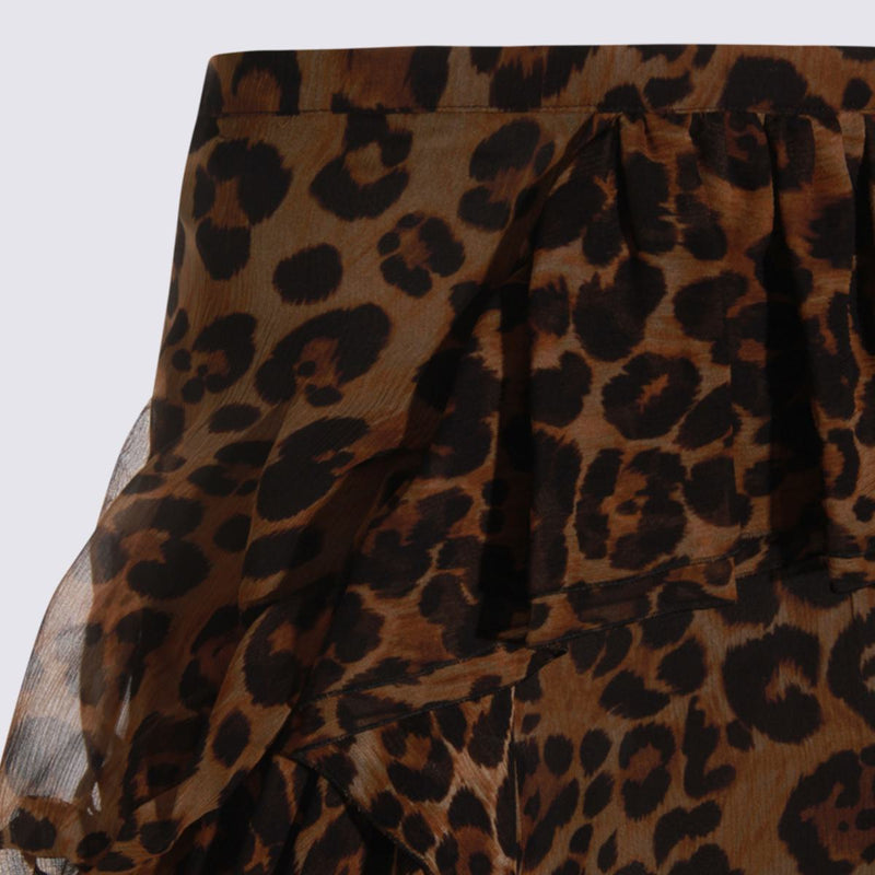 Blumarine Brown Silk Skirt
