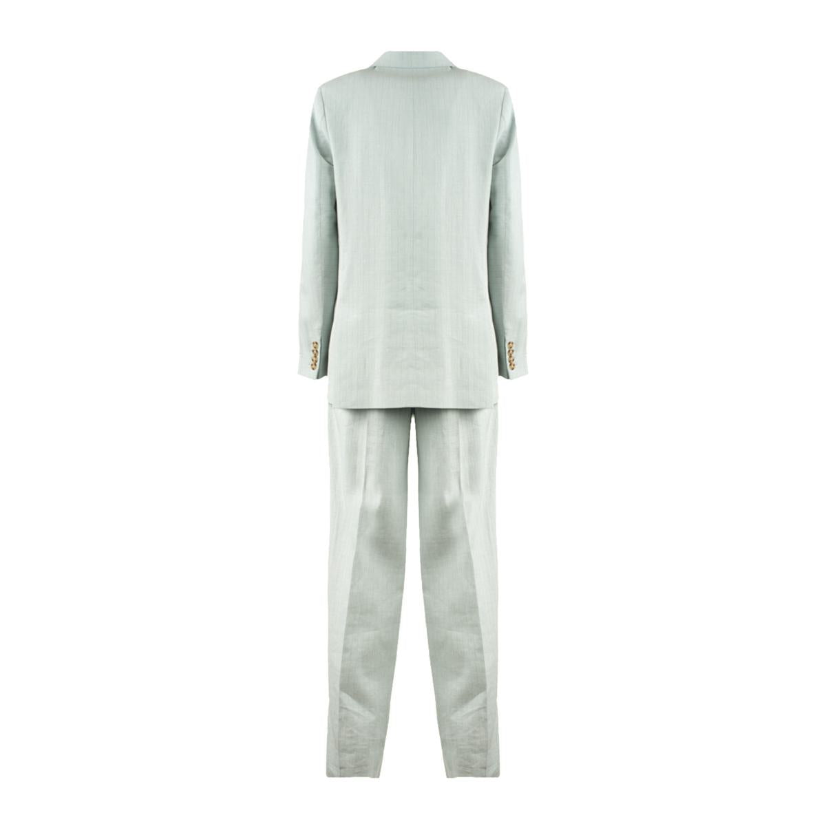 Paul Smith Light Blue Pinstriped Cotton-Linen Blend Suit