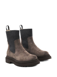 Brunello Cucinelli Suede Leather Chelsea Boots