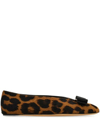 Salvatore Ferragamo Horsehair Printed Vanna Ballet Flats Shoes