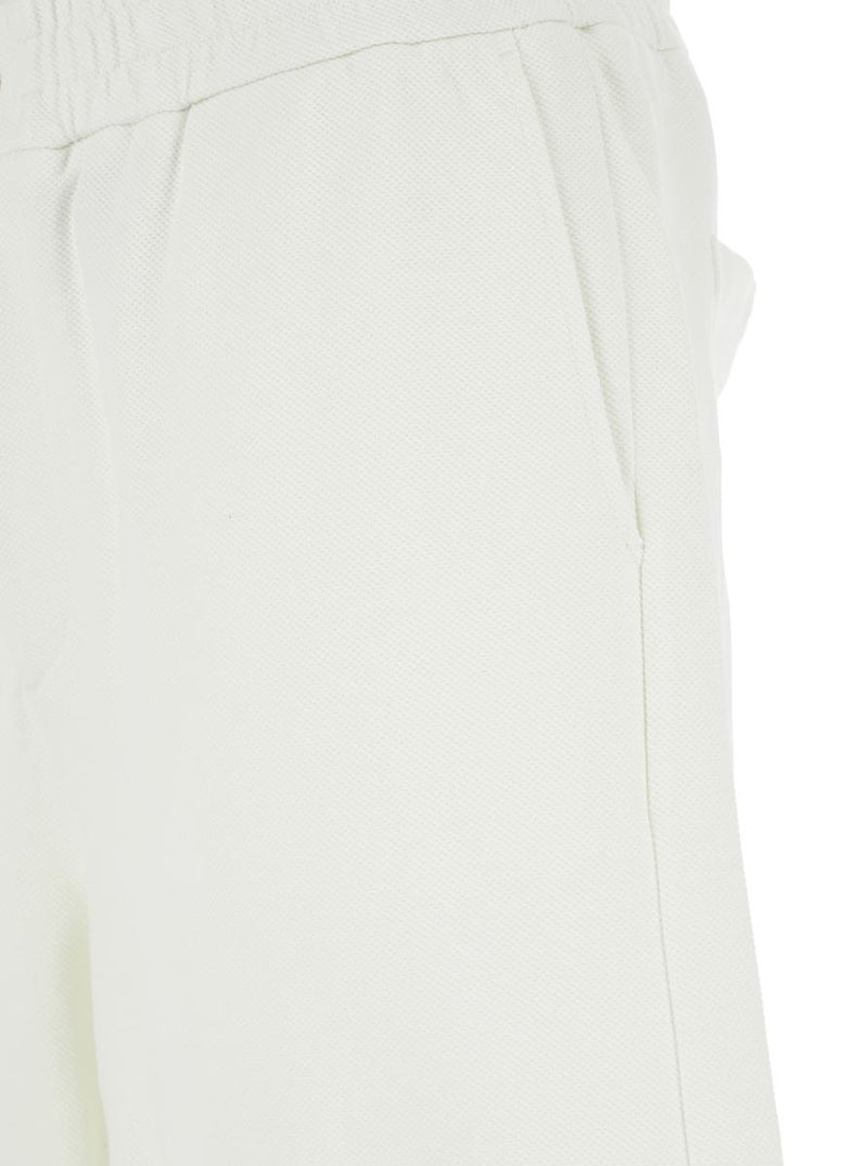 'Le Short Piqué' White Shorts With Elastic Waist And Logo Lettering On The Front In Cotton Man