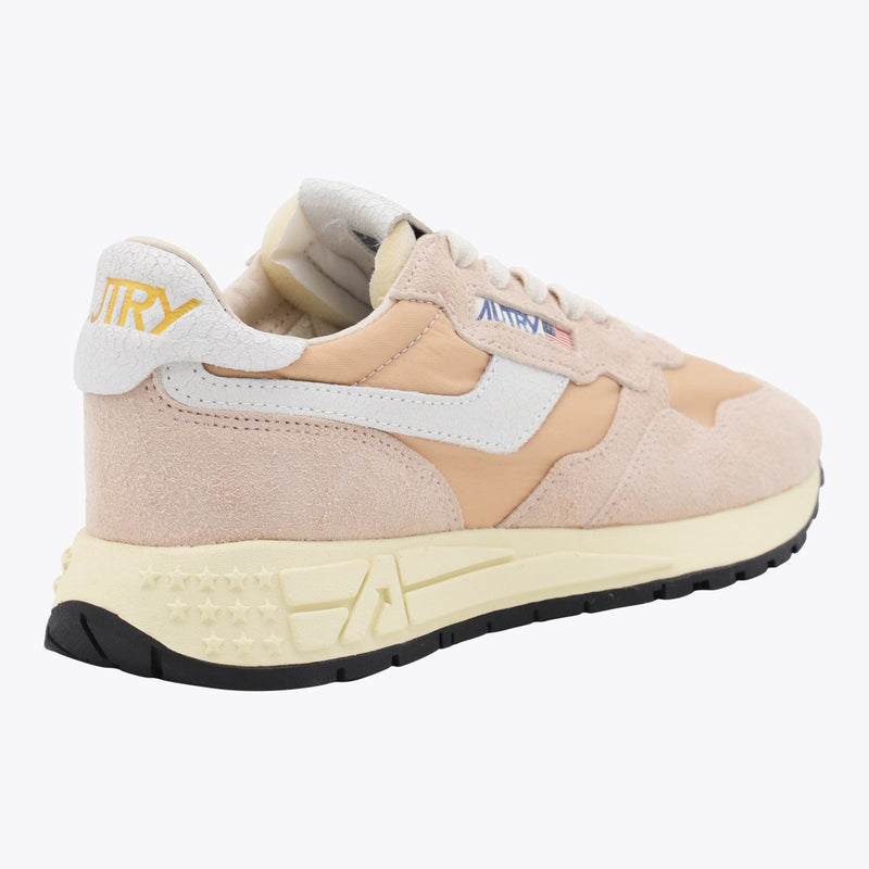 Autry Beige Leather Reelwind Sneakers
