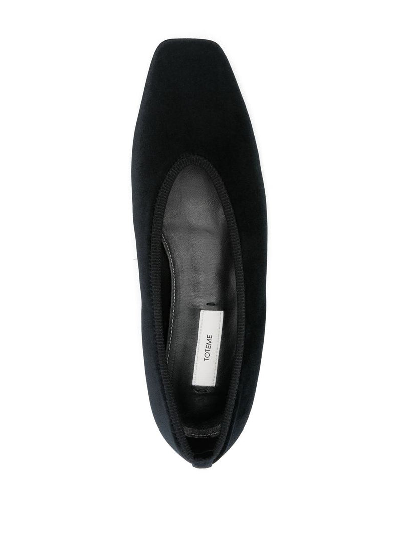 TOTEME Minimalist Velvet Ballerinas Shoes