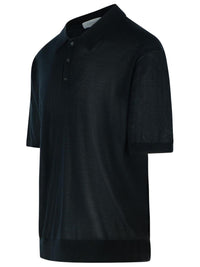 Laneus Black Lyocell Polo Shirt