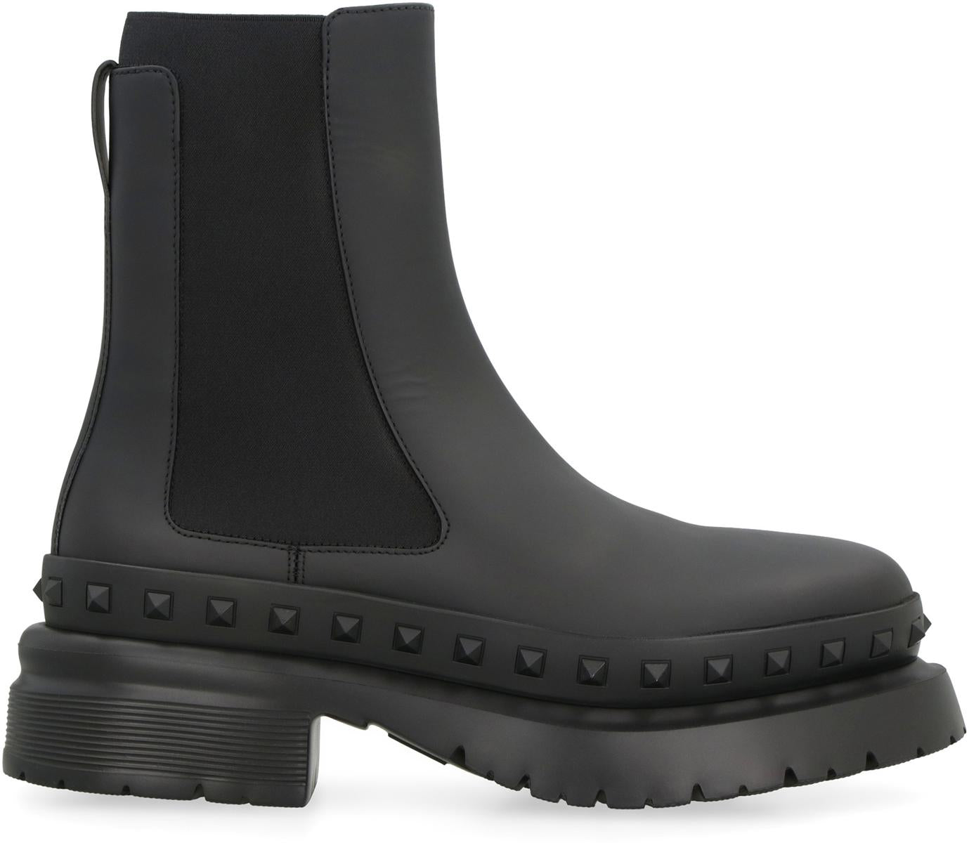 Valentino Garavani Rockstud M-Way Leather Chelsea Boots