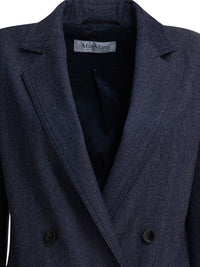 Max Mara Denim-Effect Double-Breasted Blazer