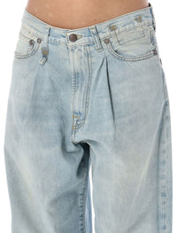 R13 Damon Pleated Wide Leg Jean