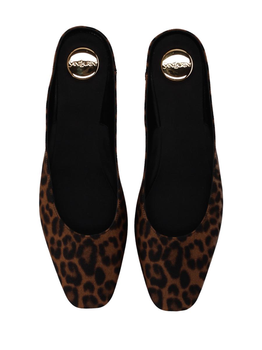 Saint Laurent Fabric Women Shoes Sandles Mid Heel Leather Sole