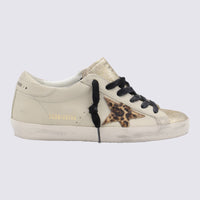 Golden Goose Light Beige Leather Super Star Sneakers