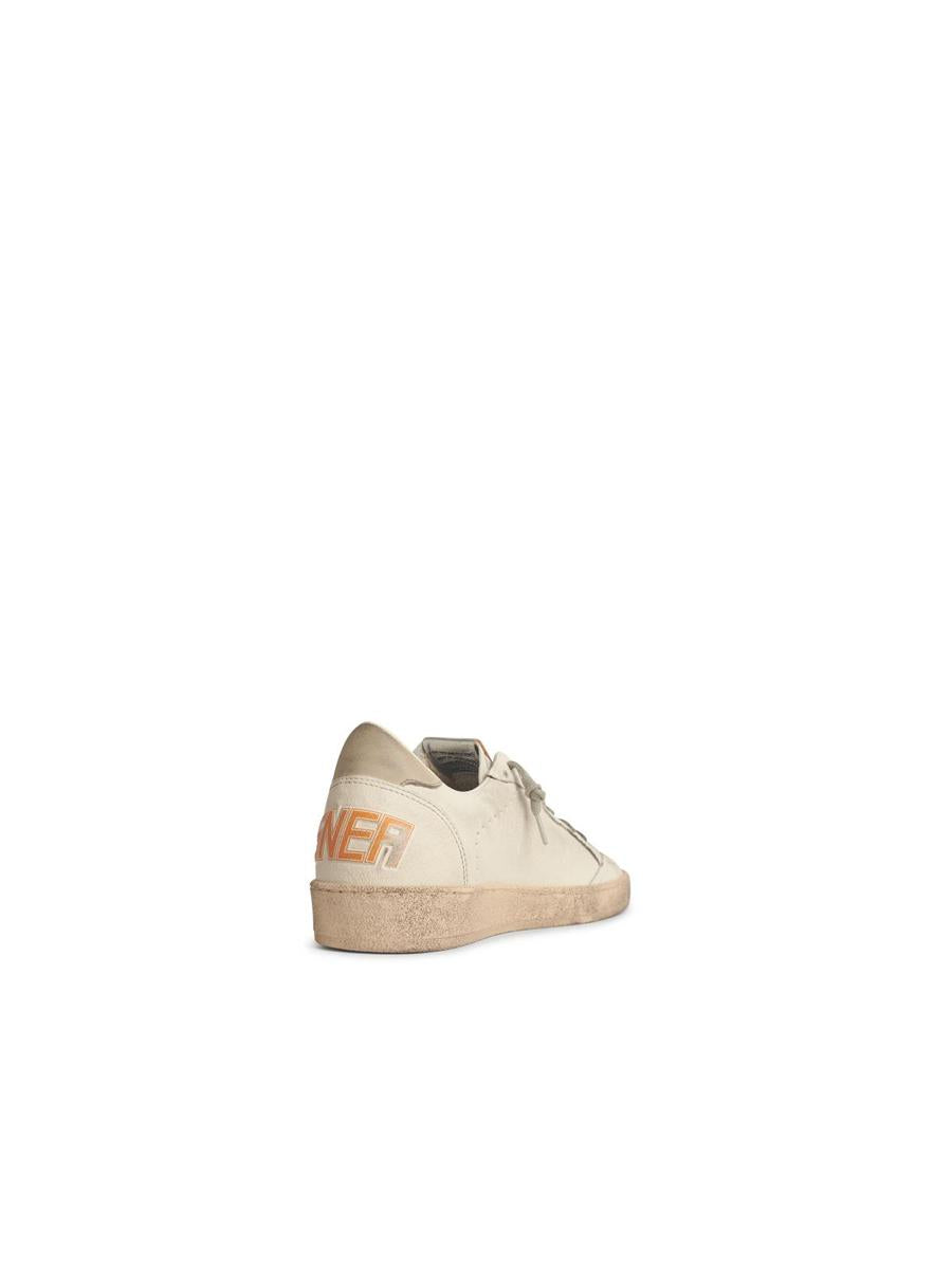 Golden Goose White Leather Ball-Star With Blue Suede Star And Ivory Heel