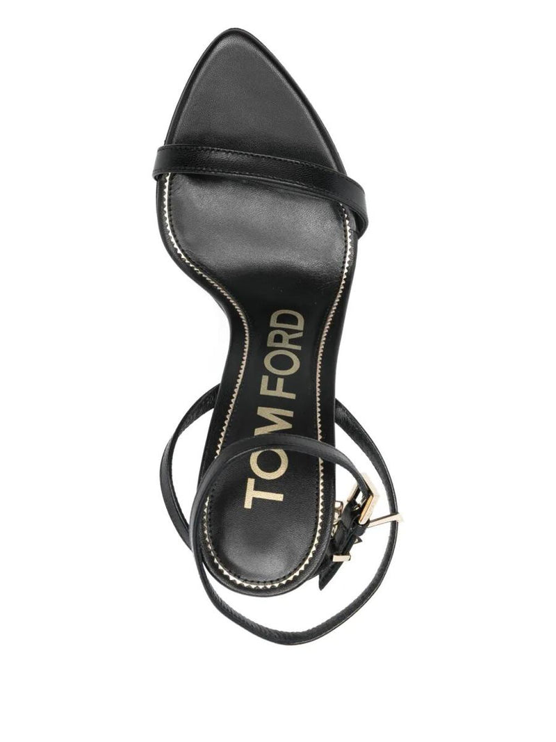 Tom Ford Shiny Leather Padlock Pointy Naked Sandals Shoes