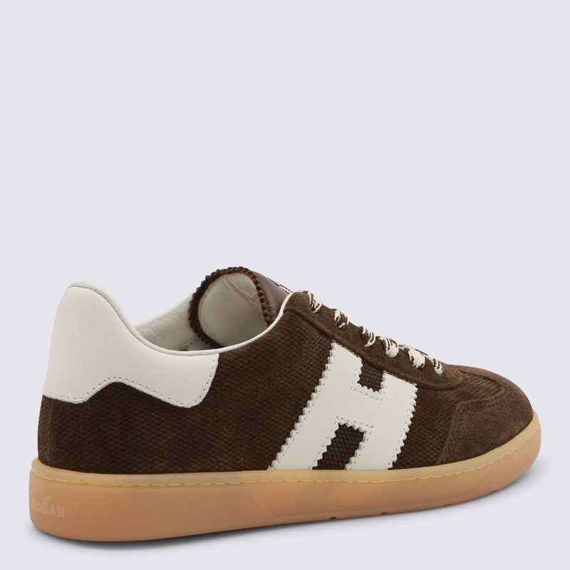 Hogan Brown Leather Sneakers