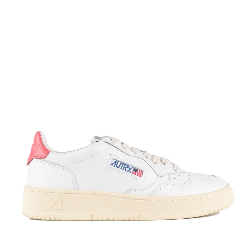 Autry Medalist Low White Leather And Tearose Sneakers