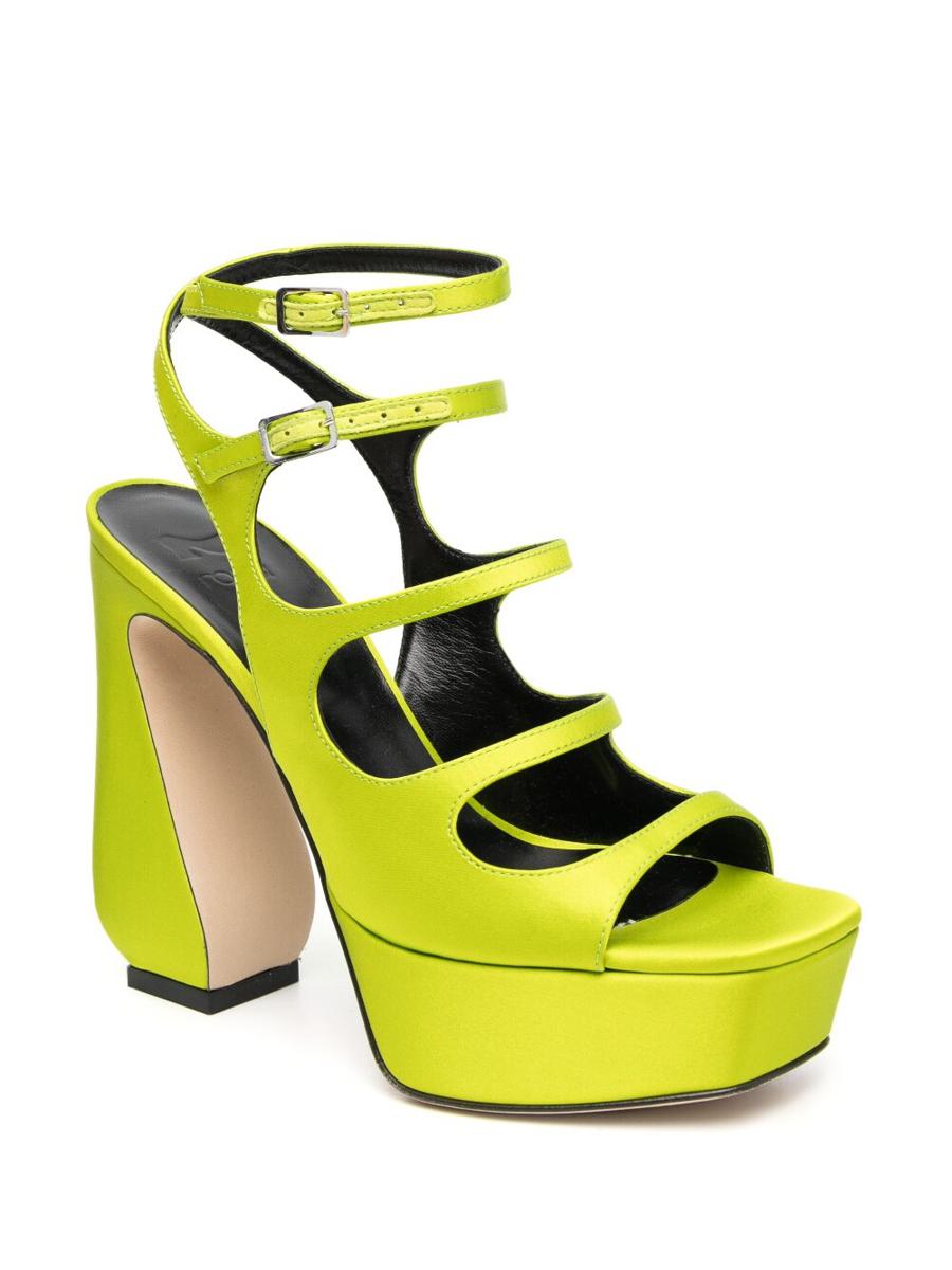 Si Rossi Crepe Satin Heel Sandals