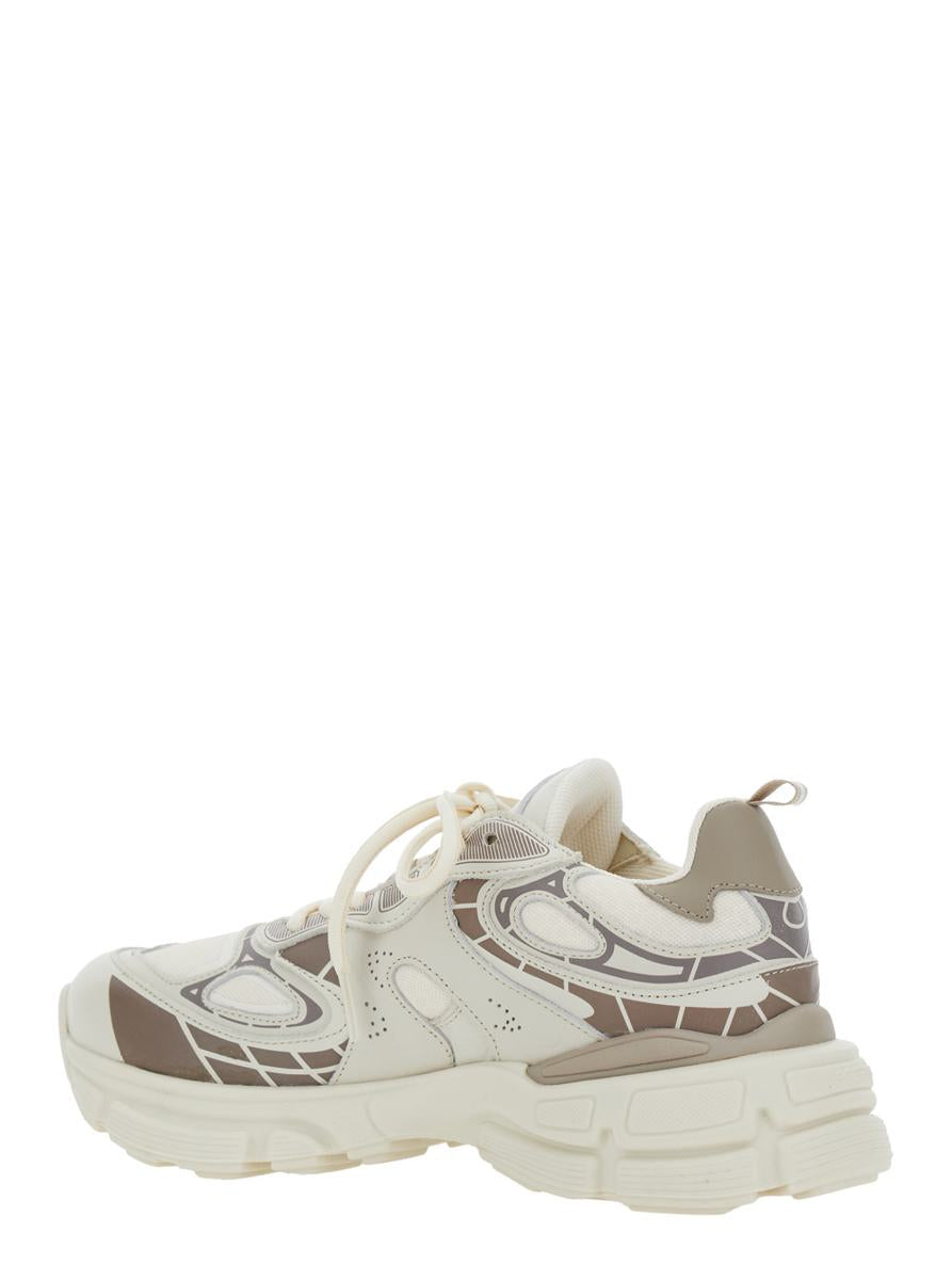 'Sphere Trip Running' Beige Sneakers With Chunky Sole And Logo On Tongue In Leather And Fabric Blend Woman