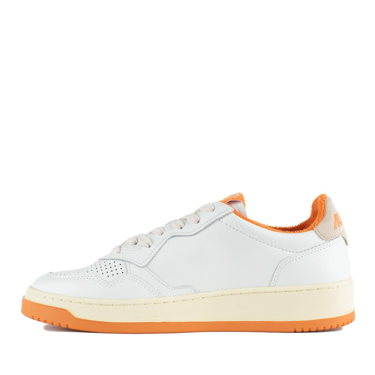 Autry Medalist Low White Leather And Amberglow Sneakers