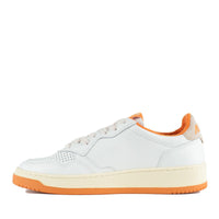 Autry Medalist Low White Leather And Amberglow Sneakers